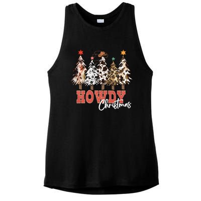 Howdy Christmas Merry Country Christmas Gift Ladies PosiCharge Tri-Blend Wicking Tank