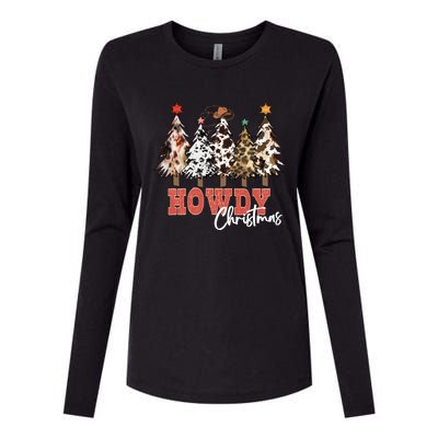 Howdy Christmas Merry Country Christmas Gift Womens Cotton Relaxed Long Sleeve T-Shirt