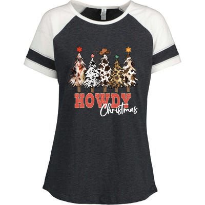 Howdy Christmas Merry Country Christmas Gift Enza Ladies Jersey Colorblock Tee