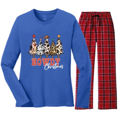 Howdy Christmas Merry Country Christmas Gift Women's Long Sleeve Flannel Pajama Set 