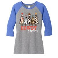 Howdy Christmas Merry Country Christmas Gift Women's Tri-Blend 3/4-Sleeve Raglan Shirt