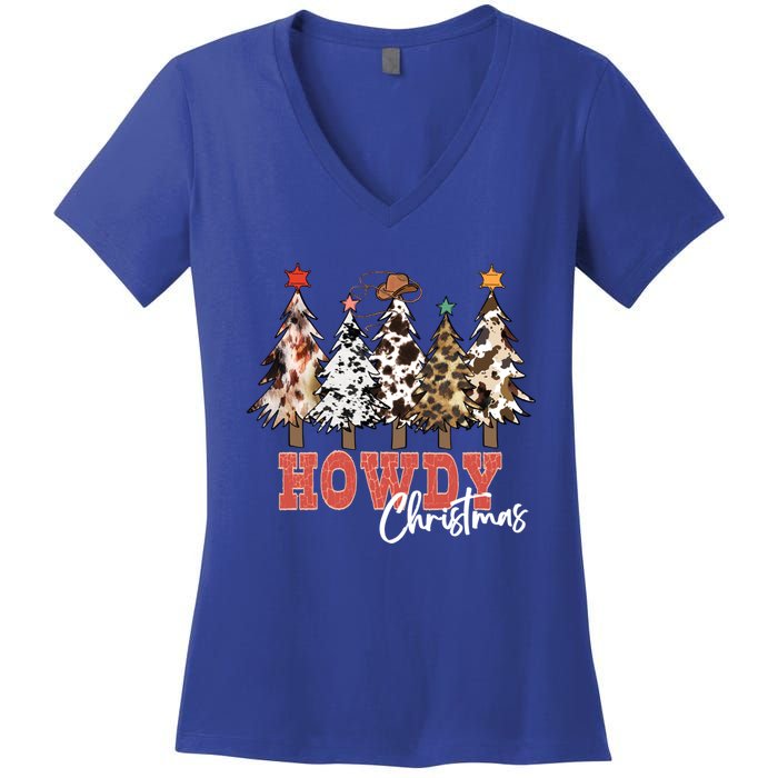 Howdy Christmas Merry Country Christmas Gift Women's V-Neck T-Shirt