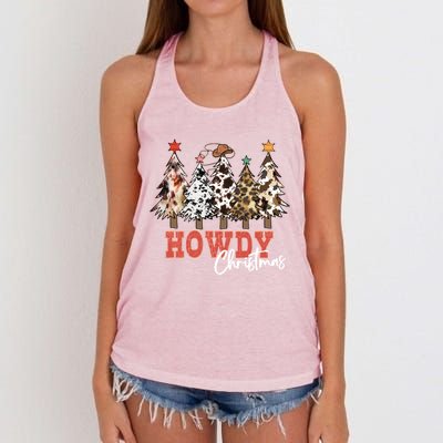 Howdy Christmas Merry Country Christmas Gift Women's Knotted Racerback Tank