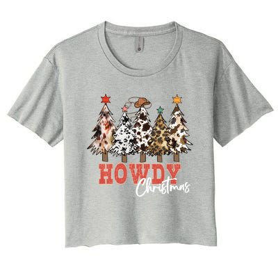 Howdy Christmas Merry Country Christmas Gift Women's Crop Top Tee