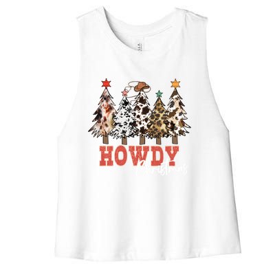 Howdy Christmas Merry Country Christmas Gift Women's Racerback Cropped Tank