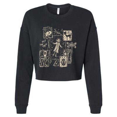 Horror Coraline Movie Cropped Pullover Crew