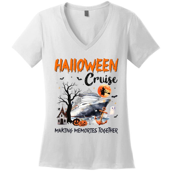 Halloween Cruise Making Memories Together Women's V-Neck T-Shirt