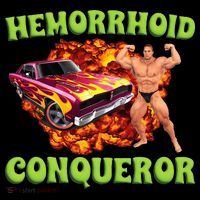 Hemorrhoid Conqueror Meme Weird Offensive Cringe Joke Flexfit Unipanel Trucker Cap