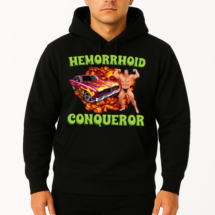 Hemorrhoid Conqueror Meme Weird Offensive Cringe Joke Hoodie