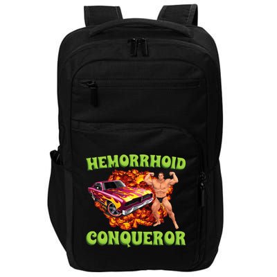 Hemorrhoid Conqueror Meme Weird Offensive Cringe Joke Impact Tech Backpack