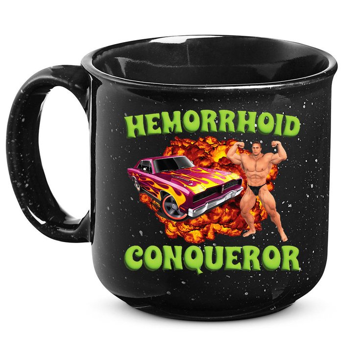 Hemorrhoid Conqueror Meme Weird Offensive Cringe Joke 15oz Campfire Ceramic Mug