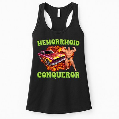 Hemorrhoid Conqueror Meme Weird Offensive Cringe Joke Womens Tank Top