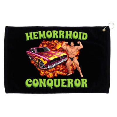 Hemorrhoid Conqueror Meme Weird Offensive Cringe Joke Grommeted Golf Towel