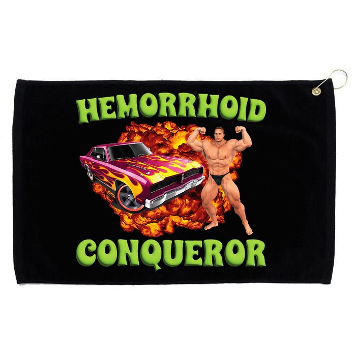 Hemorrhoid Conqueror Meme Weird Offensive Cringe Joke Grommeted Golf Towel