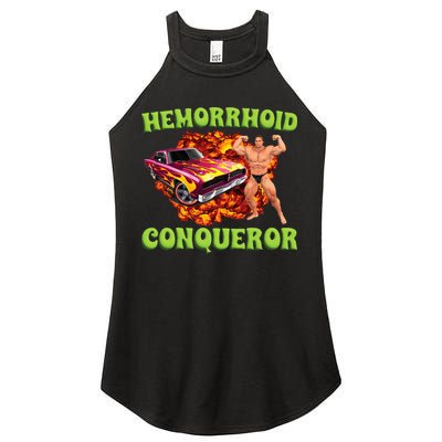 Hemorrhoid Conqueror Meme Weird Offensive Cringe Joke Women's Perfect Tri Rocker Tank
