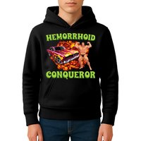 Hemorrhoid Conqueror Meme Weird Offensive Cringe Joke Kids Hoodie