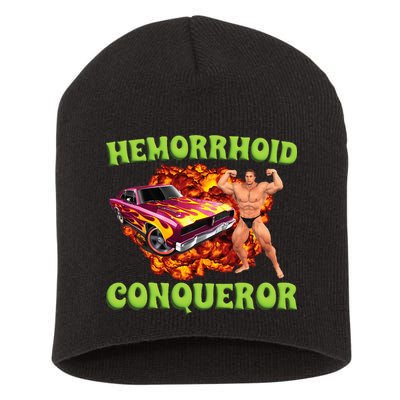 Hemorrhoid Conqueror Meme Weird Offensive Cringe Joke Short Acrylic Beanie