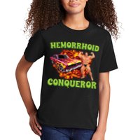 Hemorrhoid Conqueror Meme Weird Offensive Cringe Joke Kids T-Shirt