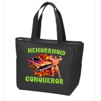 Hemorrhoid Conqueror Meme Weird Offensive Cringe Joke Zip Tote Bag