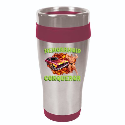 Hemorrhoid Conqueror Meme Weird Offensive Cringe Joke 16oz Travel Tumbler