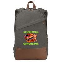 Hemorrhoid Conqueror Meme Weird Offensive Cringe Joke Cotton Canvas Backpack