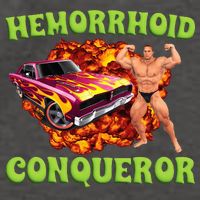 Hemorrhoid Conqueror Meme Weird Offensive Cringe Joke Vector Backpack