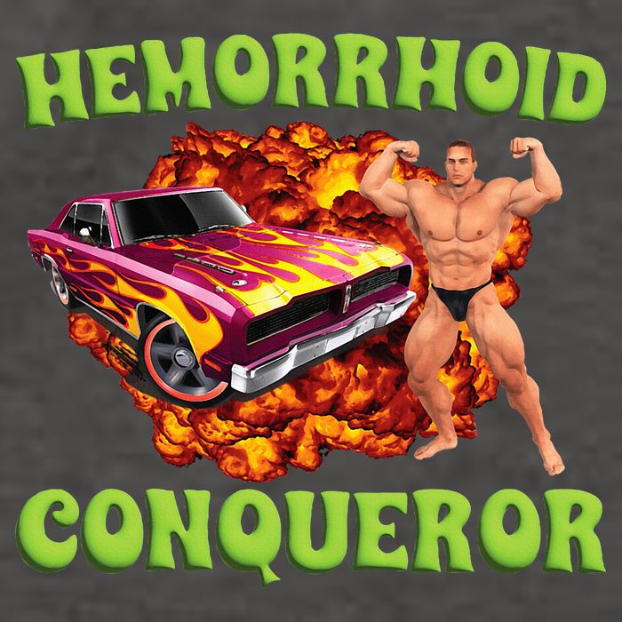 Hemorrhoid Conqueror Meme Weird Offensive Cringe Joke Vector Backpack