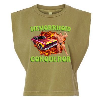 Hemorrhoid Conqueror Meme Weird Offensive Cringe Joke Garment-Dyed Women's Muscle Tee