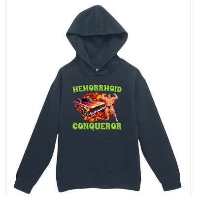 Hemorrhoid Conqueror Meme Weird Offensive Cringe Joke Urban Pullover Hoodie