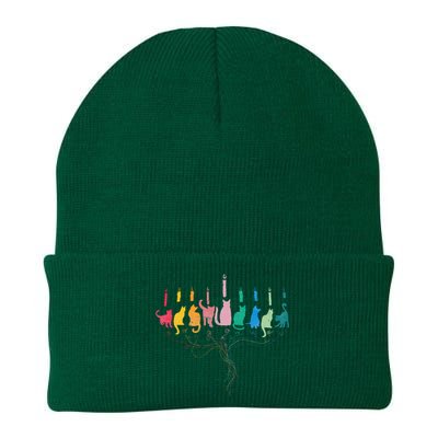 Hanukkah Cat Menorah Meowzel Hanukat Jewish Chanukah Knit Cap Winter Beanie