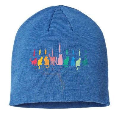 Hanukkah Cat Menorah Meowzel Hanukat Jewish Chanukah Sustainable Beanie