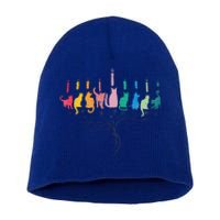 Hanukkah Cat Menorah Meowzel Hanukat Jewish Chanukah Short Acrylic Beanie