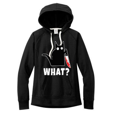 Halloween Costume Murderous Cat Bloody Knife Women's Fleece Hoodie