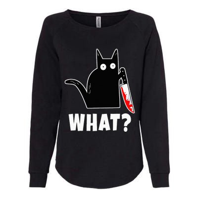 Halloween Costume Murderous Cat Bloody Knife Womens California Wash Sweatshirt