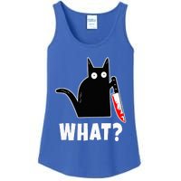 Halloween Costume Murderous Cat Bloody Knife Ladies Essential Tank