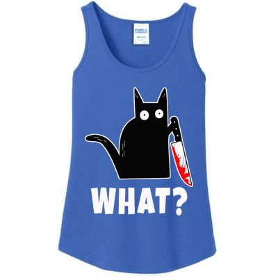 Halloween Costume Murderous Cat Bloody Knife Ladies Essential Tank