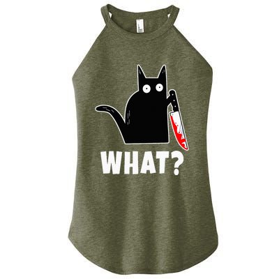 Halloween Costume Murderous Cat Bloody Knife Women's Perfect Tri Rocker Tank