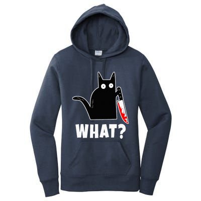 Halloween Costume Murderous Cat Bloody Knife Women's Pullover Hoodie