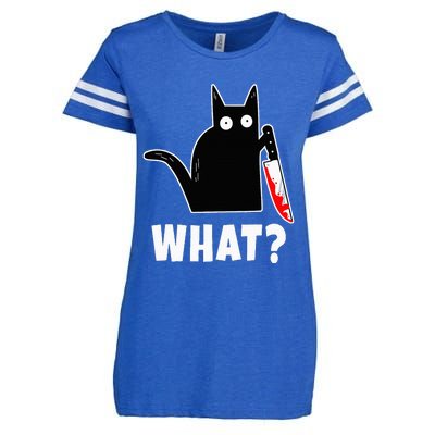 Halloween Costume Murderous Cat Bloody Knife Enza Ladies Jersey Football T-Shirt