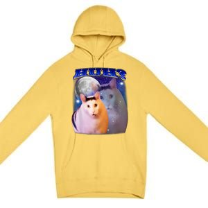 Huh Cat Meme Premium Pullover Hoodie