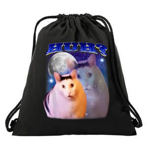 Huh Cat Meme Drawstring Bag