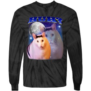 Huh Cat Meme Tie-Dye Long Sleeve Shirt