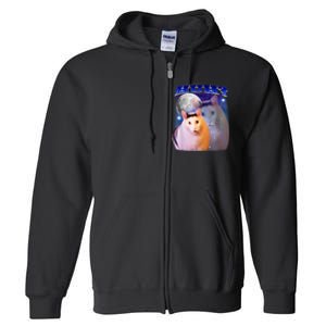 Huh Cat Meme Full Zip Hoodie