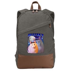 Huh Cat Meme Cotton Canvas Backpack