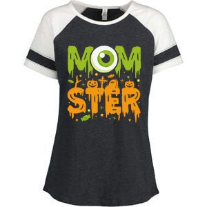 Halloween Costume Momster Spooky Halloween Enza Ladies Jersey Colorblock Tee