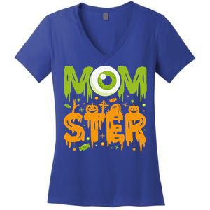 Halloween Costume Momster Spooky Halloween Women's V-Neck T-Shirt