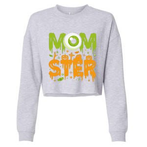 Halloween Costume Momster Spooky Halloween Cropped Pullover Crew