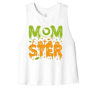 Halloween Costume Momster Spooky Halloween Women's Racerback Cropped Tank