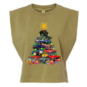 Hotrods Classic Muscle Car Christmas Tree Garment-Dyed Women's Muscle Tee