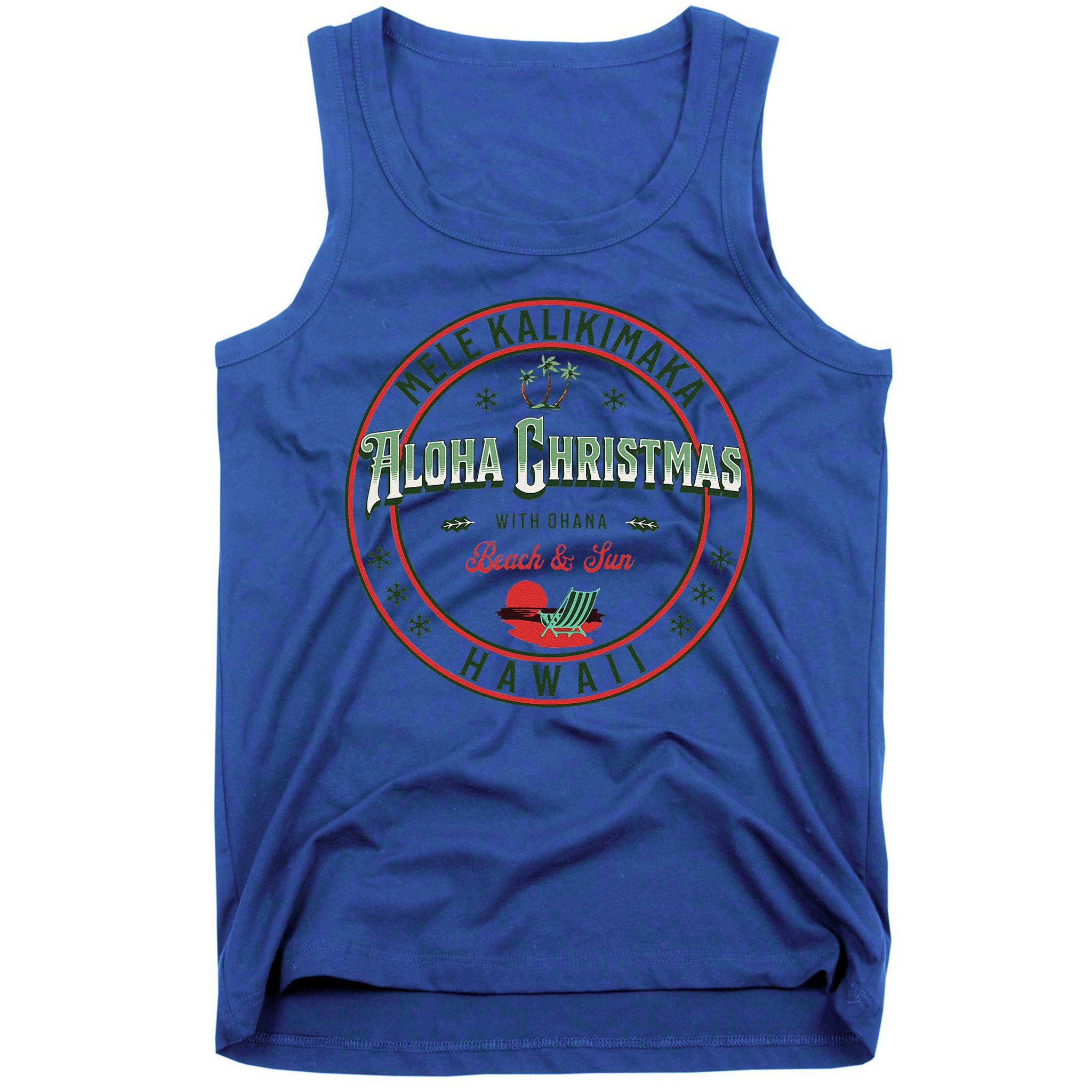 Hawaii Christmas Mele Kalikimaka Aloha Ohana Hawaiian Tank Top